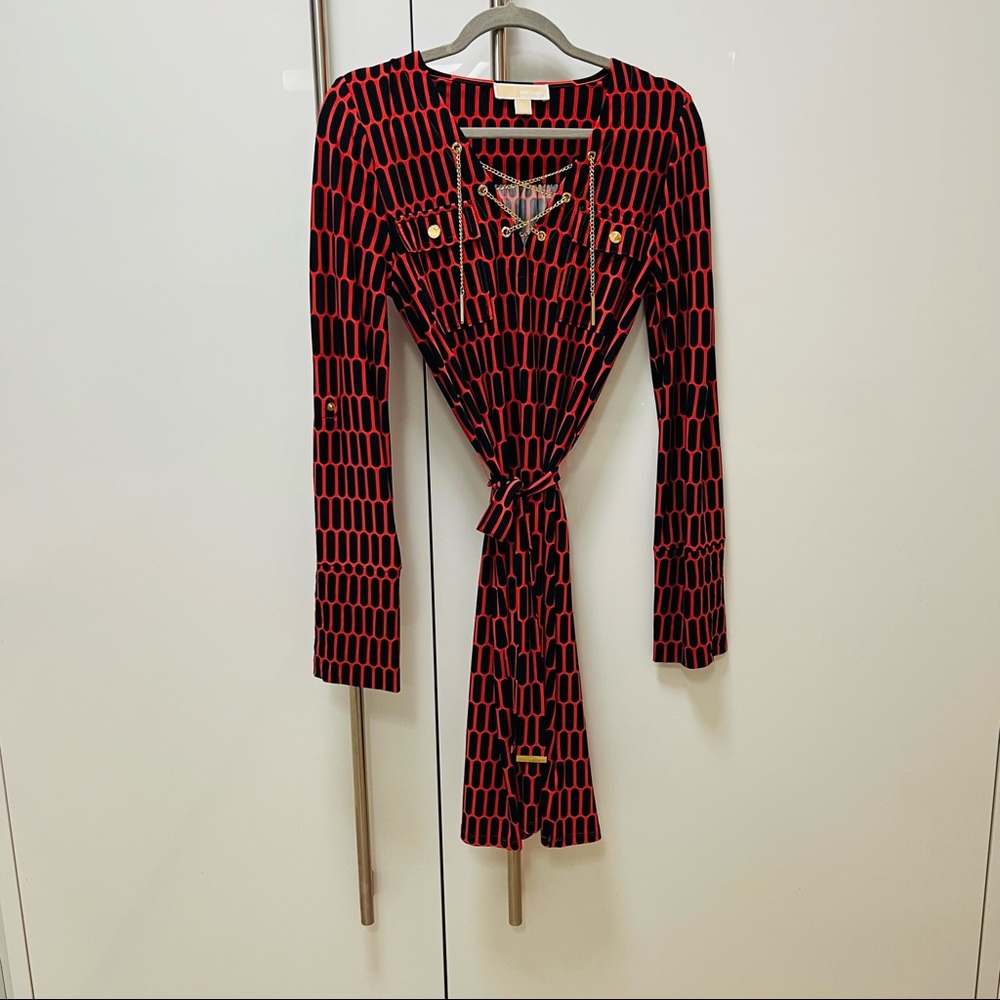 NWOT Michael Kors Dress in Orange and Navy Size Small